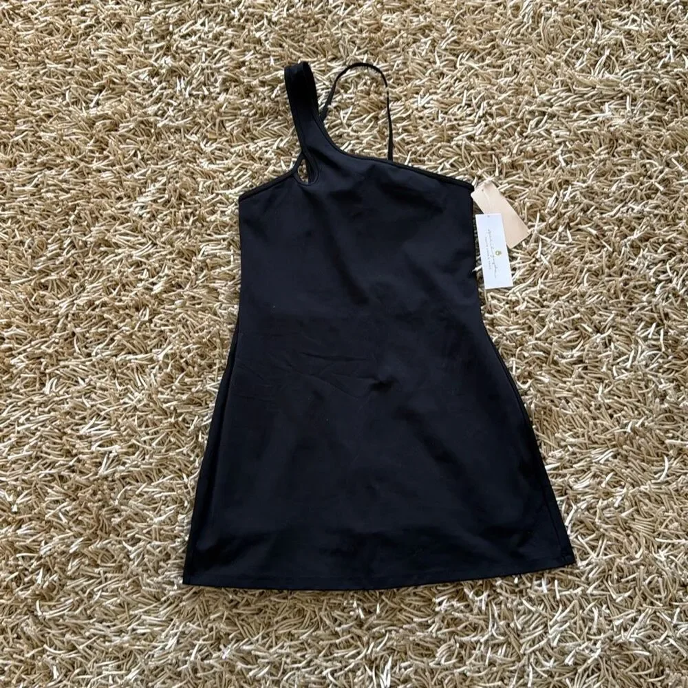 Spiritual Gangster Kaci Asymmetric Active Dress in Black Size S - Picture 4 of 7